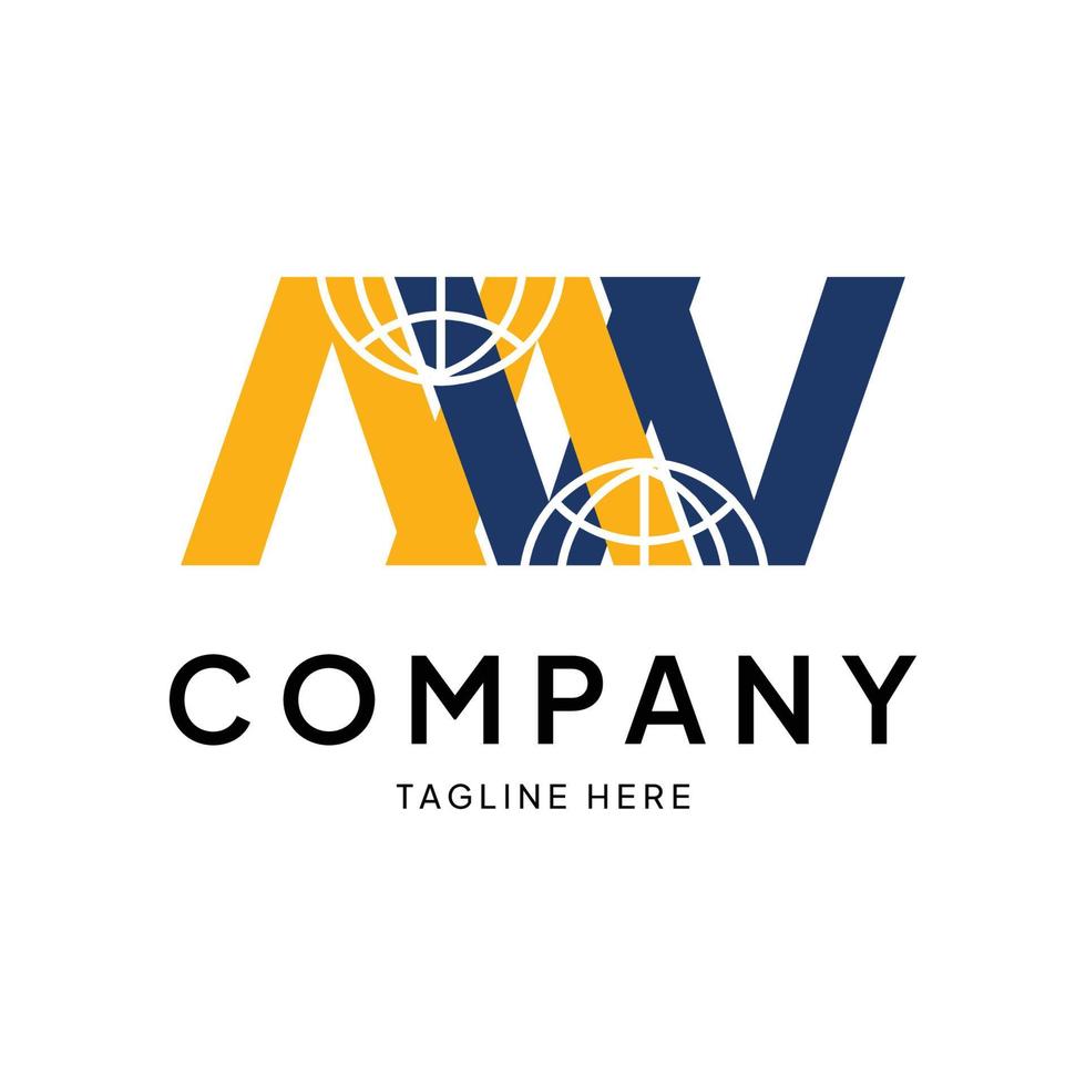 mw logo vectoriel d'entreprise monogramme créatif initial.