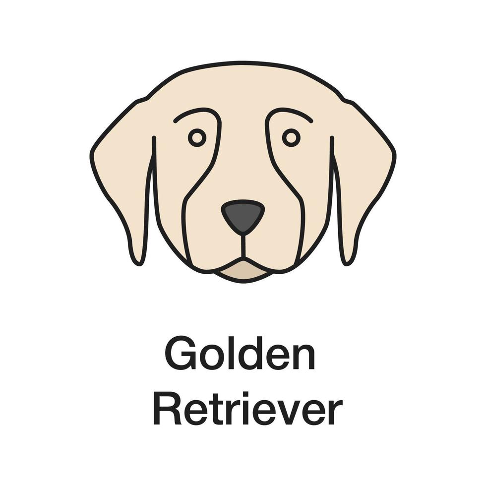 icône de couleur golden retriever. race de chien-guide. illustration vectorielle isolée vecteur