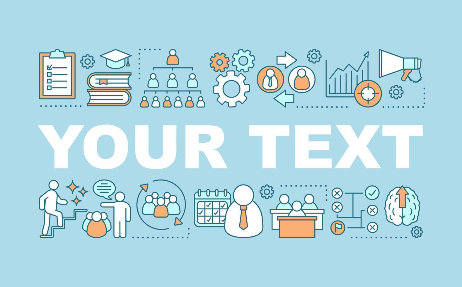 bannière de concepts de mots d'entraînement. formation interactive. gestion d'entreprise. stratégie d'entreprise. idée de typographie de lettrage isolé avec des icônes linéaires. illustration de contour de vecteur