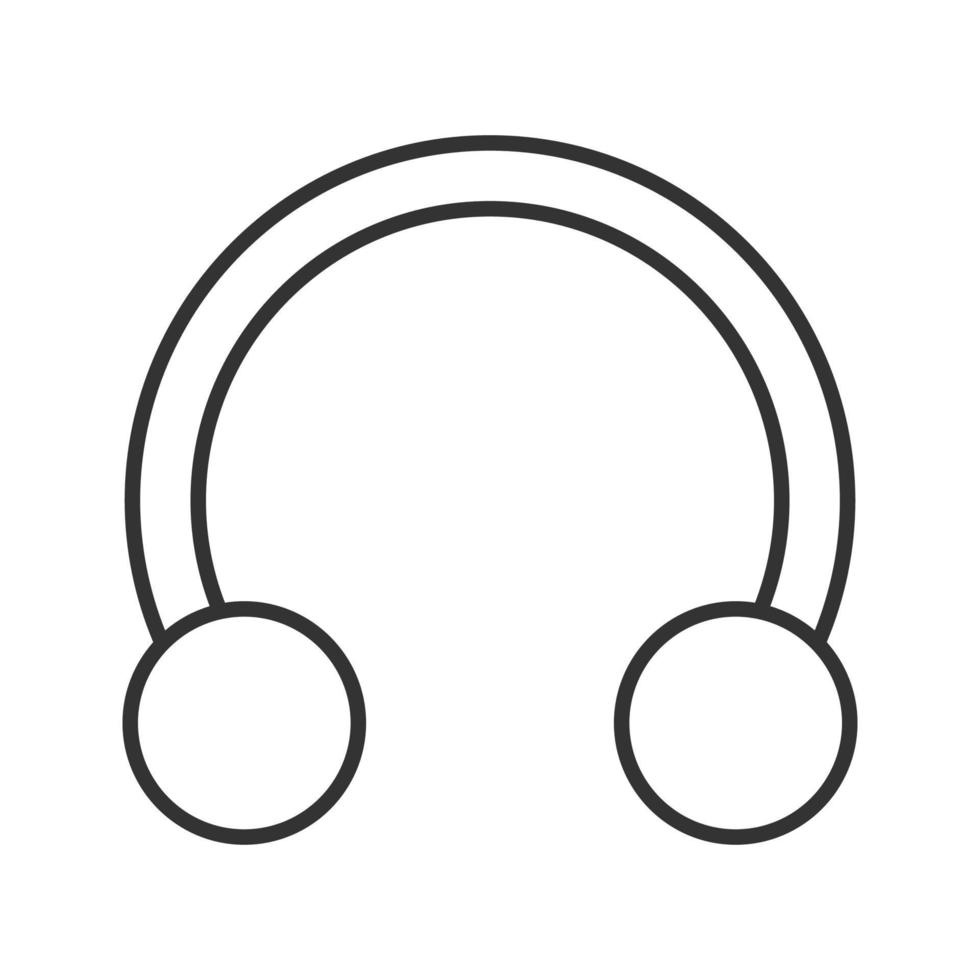 icône linéaire de boucle d'oreille demi-cerceau. illustration de la ligne mince. bijoux de piercing en fer à cheval. symbole de contour. dessin de contour isolé de vecteur
