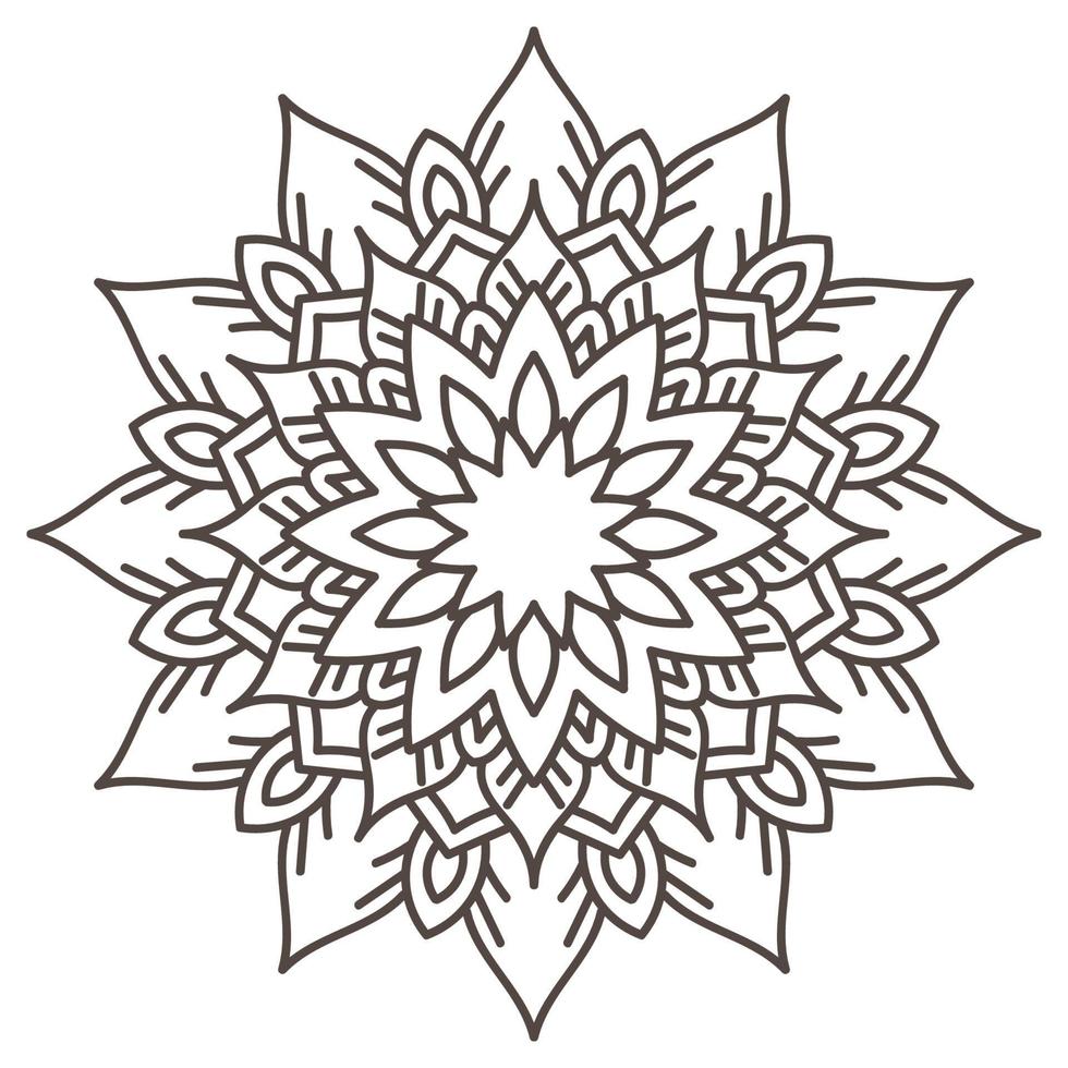 ornement de mandala noir et blanc ou conception de fleurs. vecteur