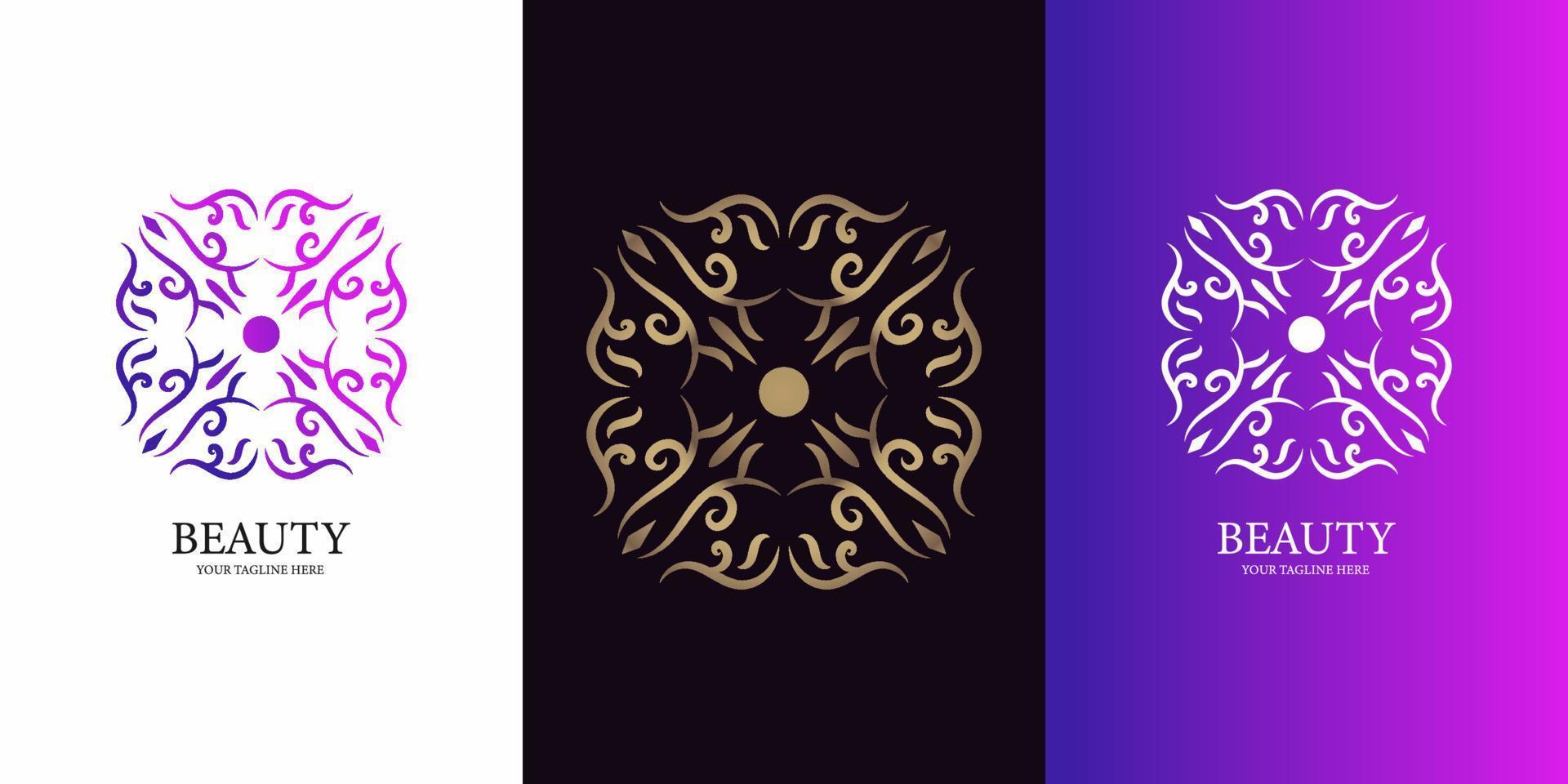 conception de modèle de logo de fleur, d'ornement ou de mandala. vecteur