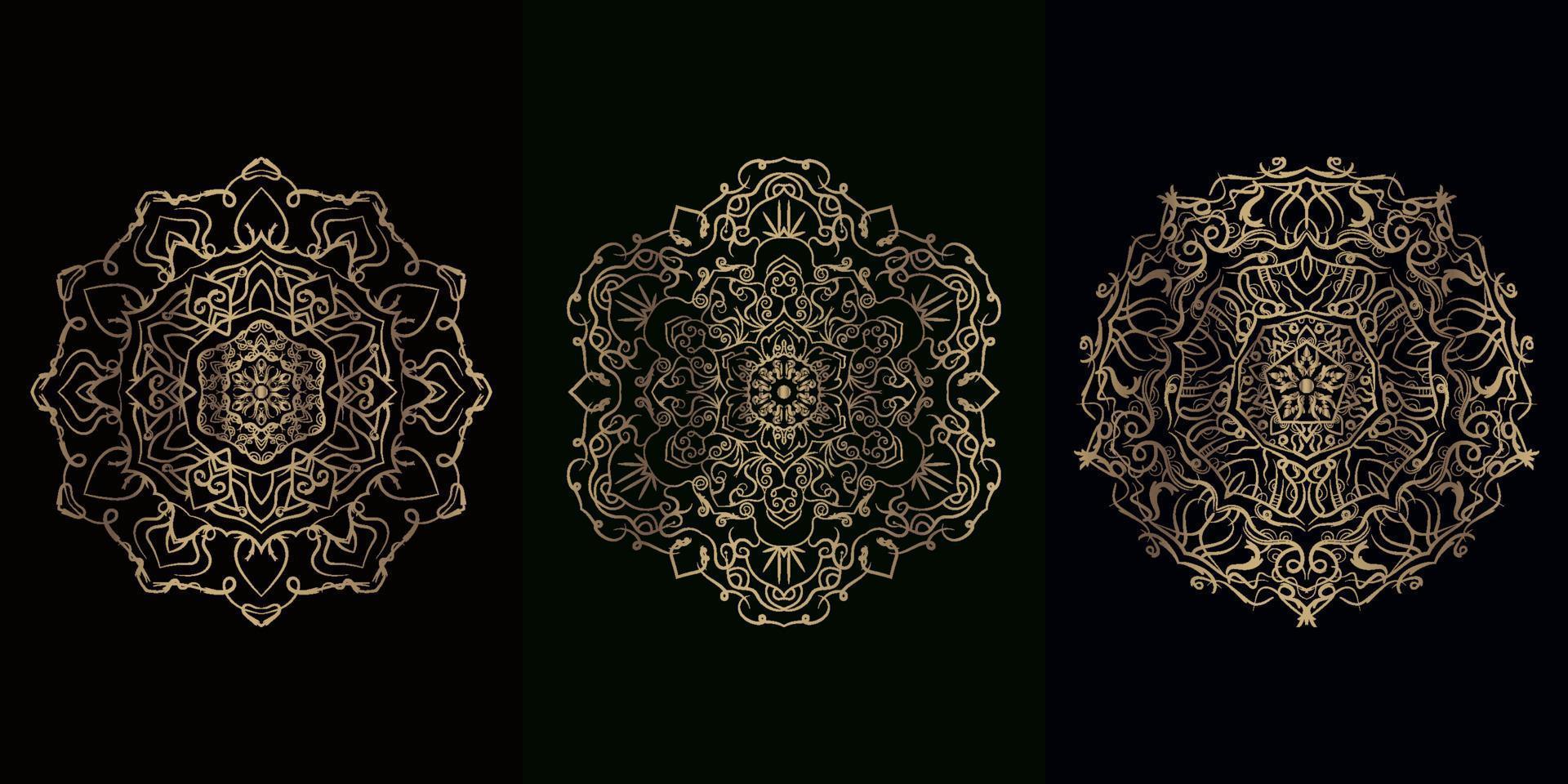 collection d'ornement ou de fleur de mandala vecteur