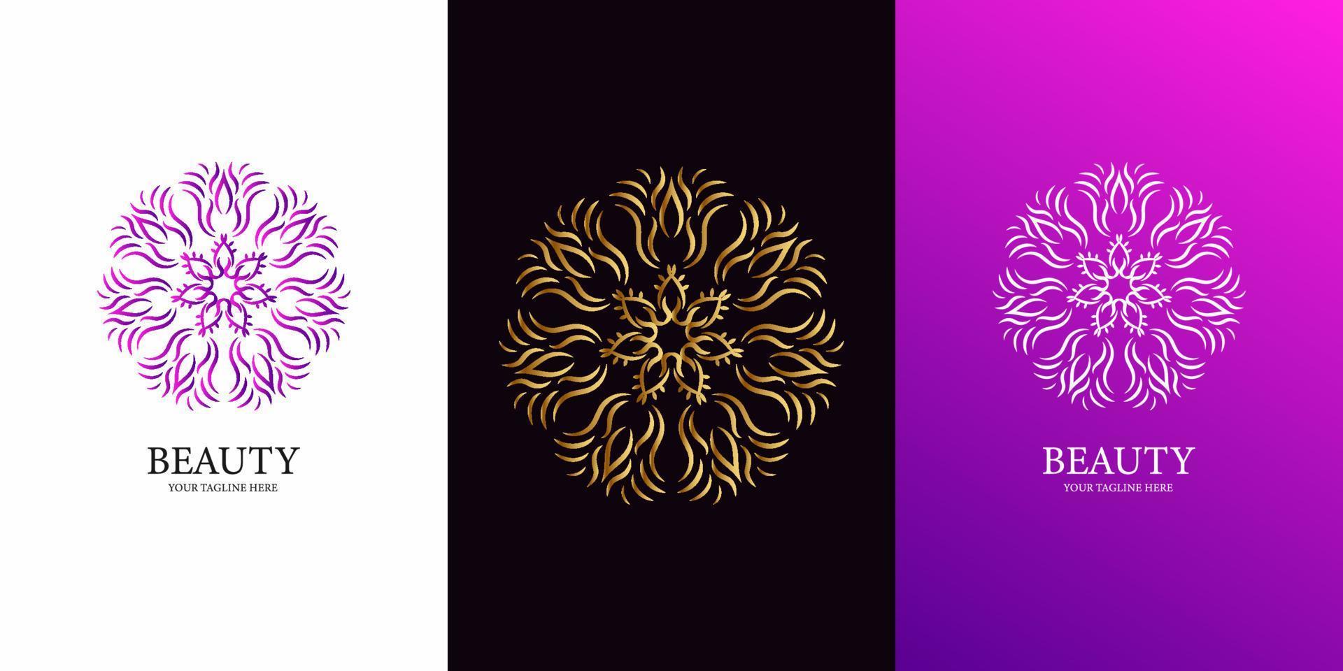 conception de modèle de logo de fleur, d'ornement ou de mandala. vecteur