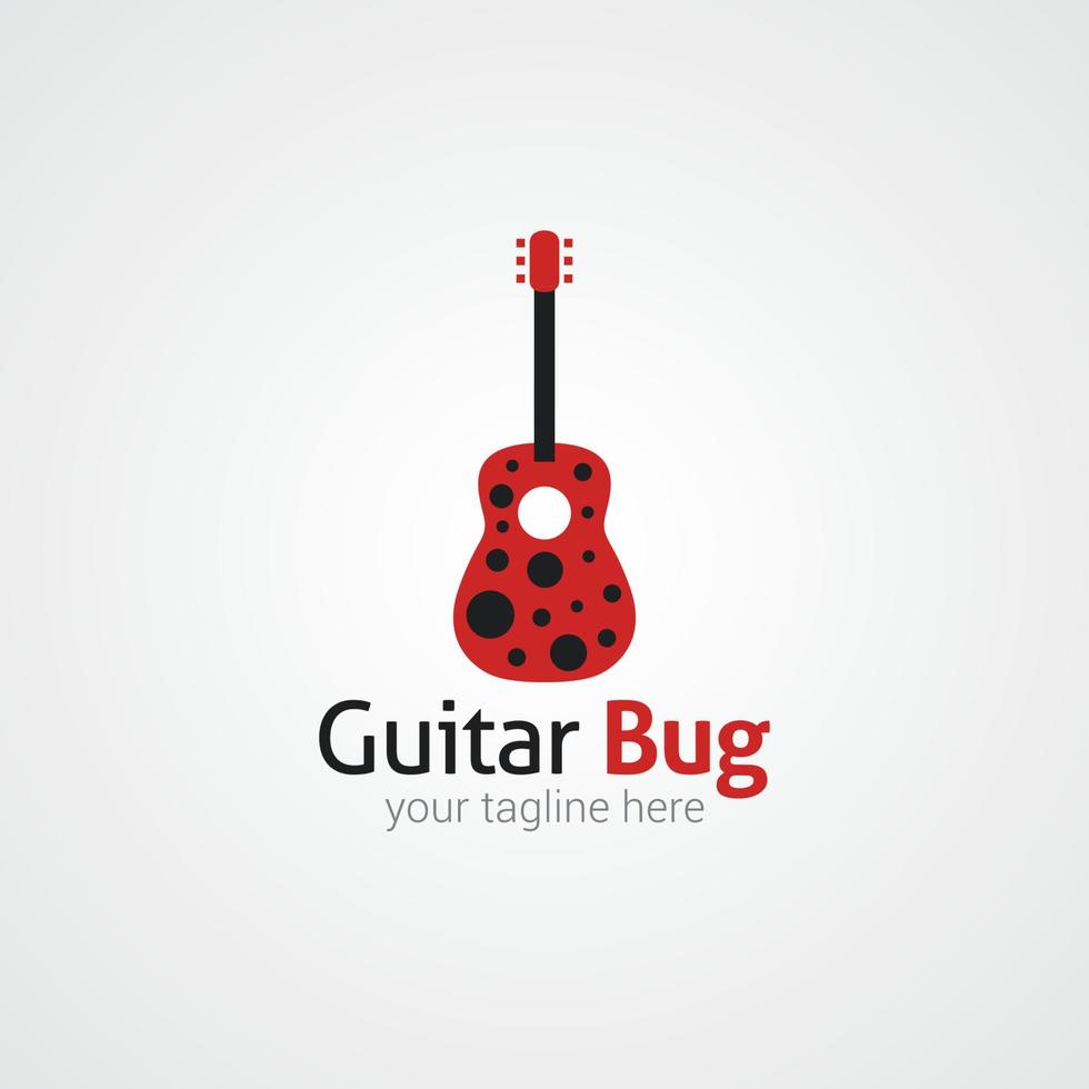 modèle de conception de logo de guitare. illustration vectorielle vecteur