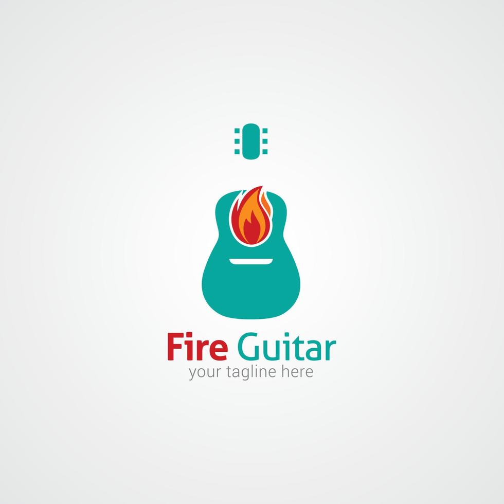 modèle de conception de logo de guitare. illustration vectorielle vecteur