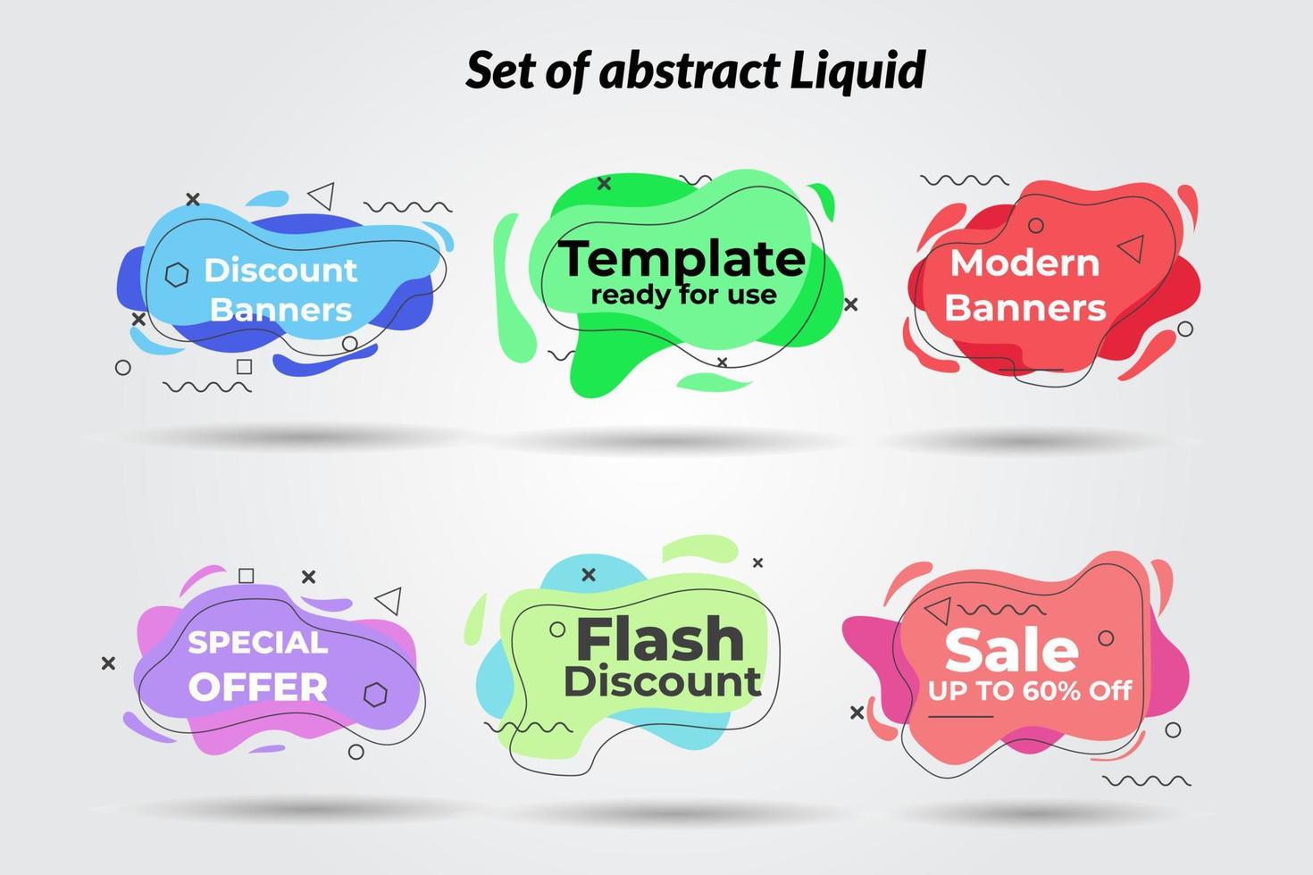 ensemble d'ensemble de formes abstraites pastel colorées liquides géométriques liquides abstraites. peut utiliser pour l'arrière-plan sur le site Web ou les applications mobiles. modèle prêt à être utilisé dans la conception Web ou imprimée vecteur