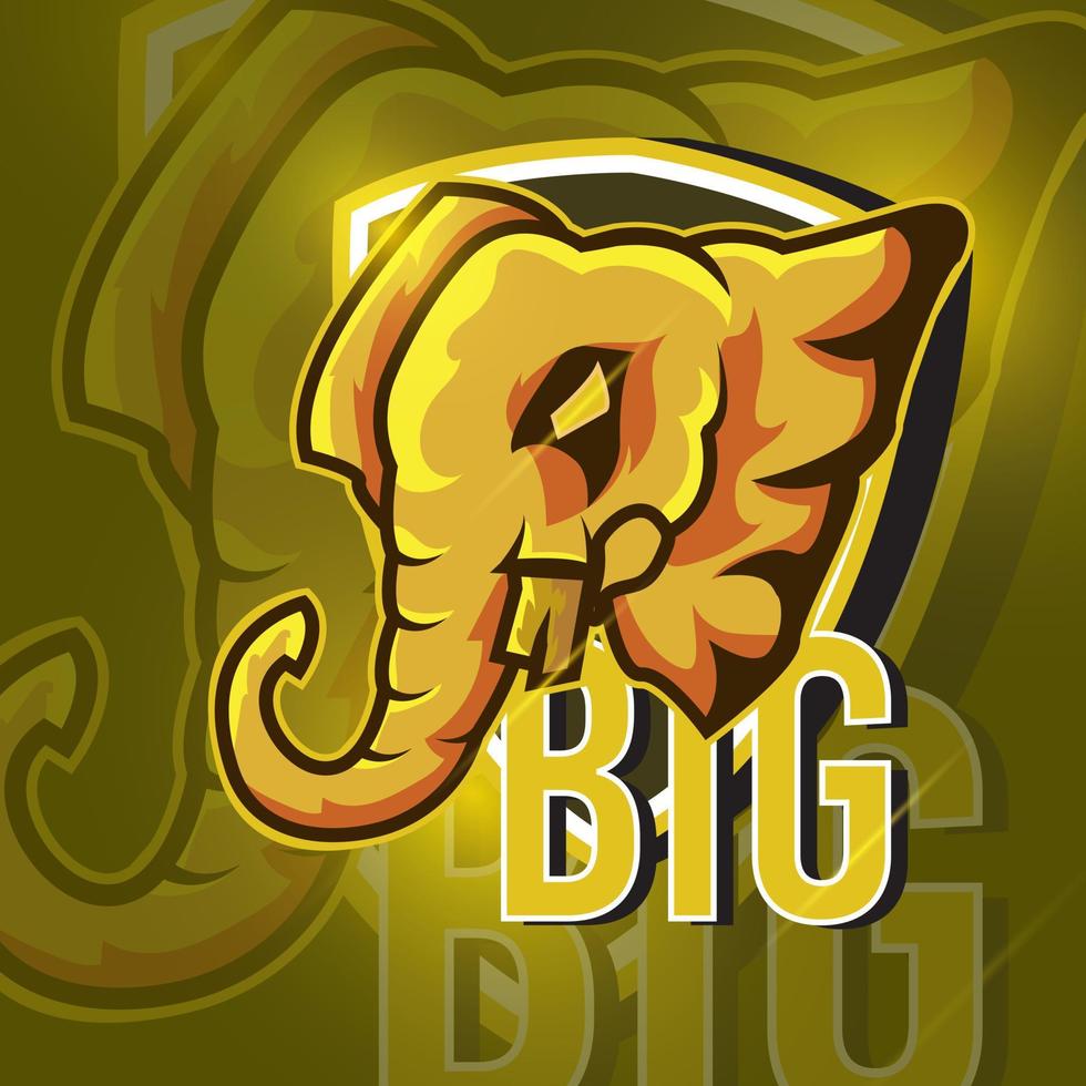 vecteur de conception de logo de mascotte de tête d'éléphant avec un style de concept d'illustration moderne pour l'impression d'emblèmes et de t-shirts. illustration d'éléphant pour le sport et l'équipe.