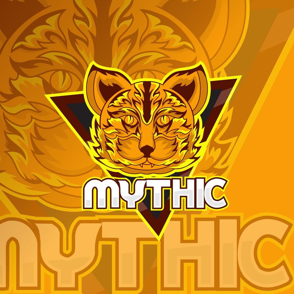 création de logo esport mascotte chat noir mythique. le logo de jeu esport haute résolution convient à la mascotte de votre équipe vecteur