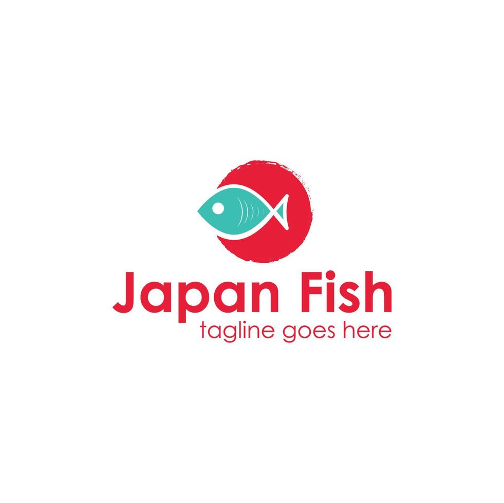 modèle de conception de logo de poisson du japon vecteur