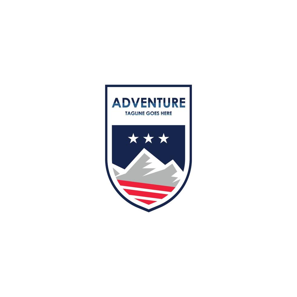 modèle de conception de logo d'aventure avec badge, emblème et concept élégant. parfait pour les affaires, les vêtements, l'entreprise, le mobile, l'aventure, les voyages, la randonnée, l'extérieur, le magasin, etc. vecteur