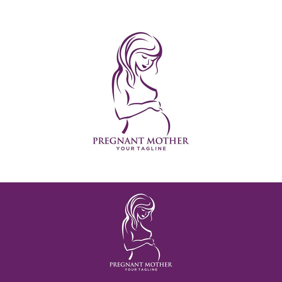 femme enceinte, symbole vecteur isolé