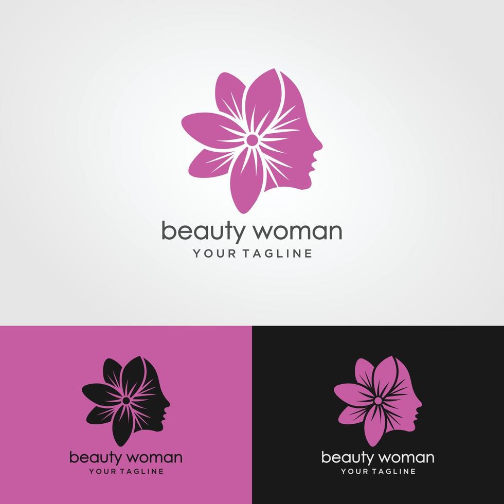 logo de femme de beauté vecteur