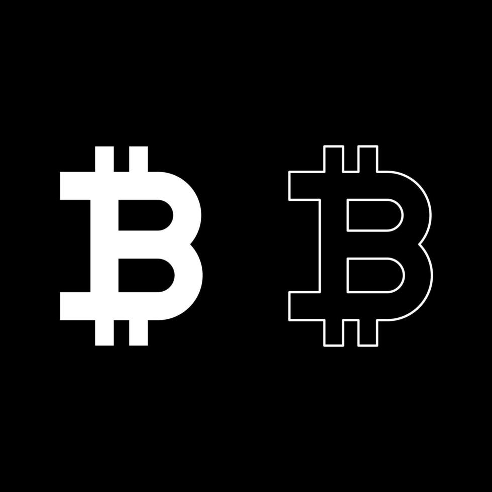 jeu d'icônes bitcoin illustration couleur blanche style plat image simple vecteur