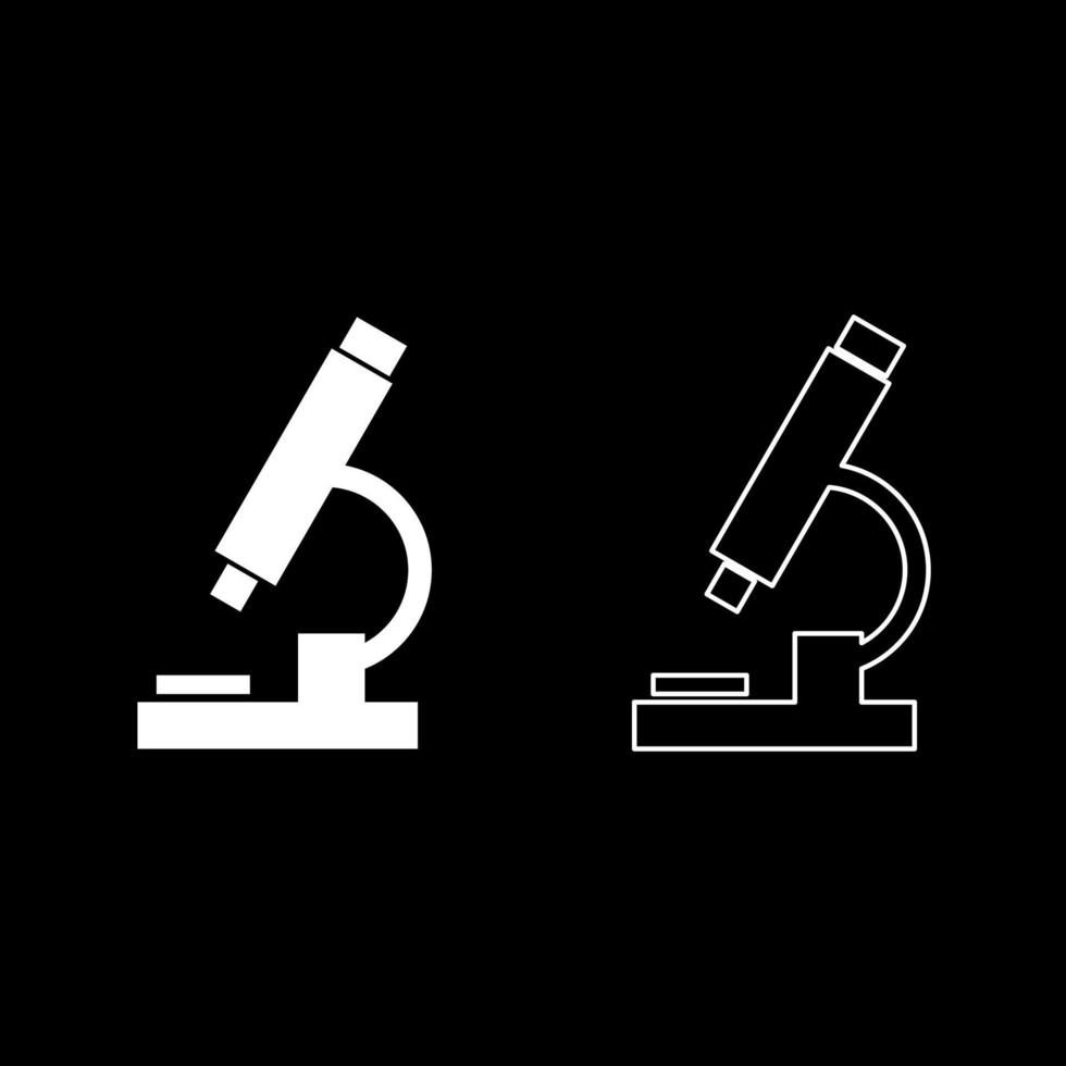 microscope icon set illustration couleur blanche style plat image simple vecteur