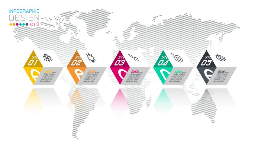 Les étiquettes commerciales à six pans creux forment la barre de groupes infographiques. vecteur