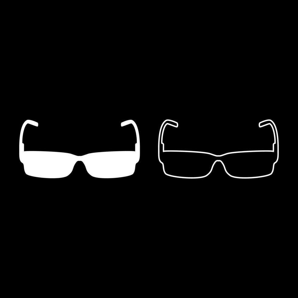 contour d'icônes de lunettes de soleil défini illustration vectorielle de couleur blanche image de style plat vecteur