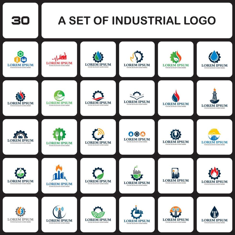 un ensemble de logos industriels, un ensemble de logos industriels vecteur