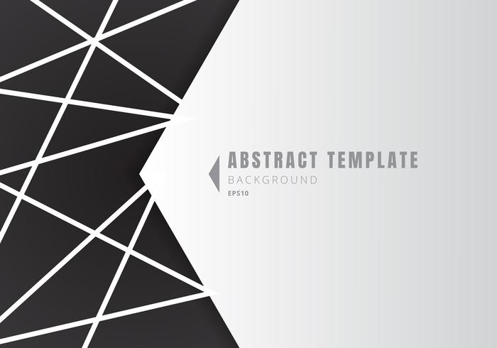 Polygones de modèle forme géométrique blanche abstraite avec composition de lignes sur fond noir vecteur