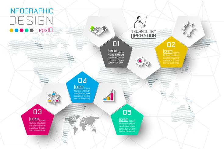 Options d&#39;étape commerciale et modèle d&#39;options de nombre infographie abstraite. vecteur