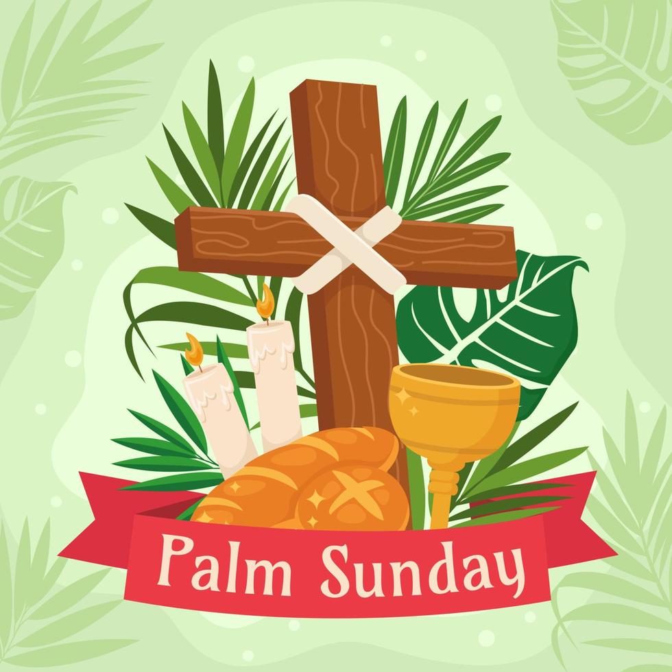 joyeux dimanche des palmiers vecteur