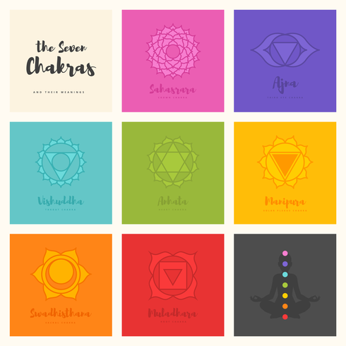 L&#39;ensemble de vecteur de symbole des sept chakras