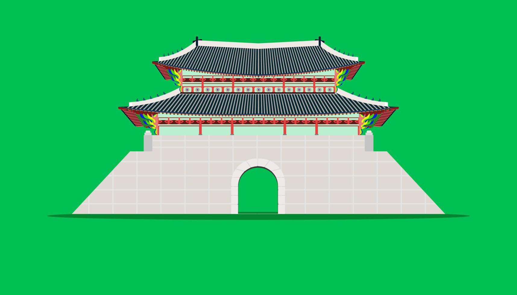 La porte sungnyemun a changé le palais de Séoul en Corée du Sud illustration vecteur eps10