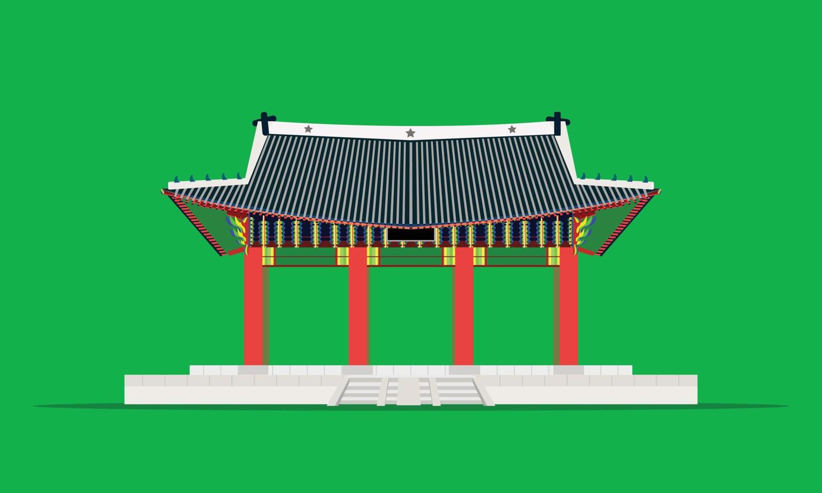 La porte d'injeongmun a changé le palais de Séoul en Corée du Sud illustration vectorielle eps10 vecteur