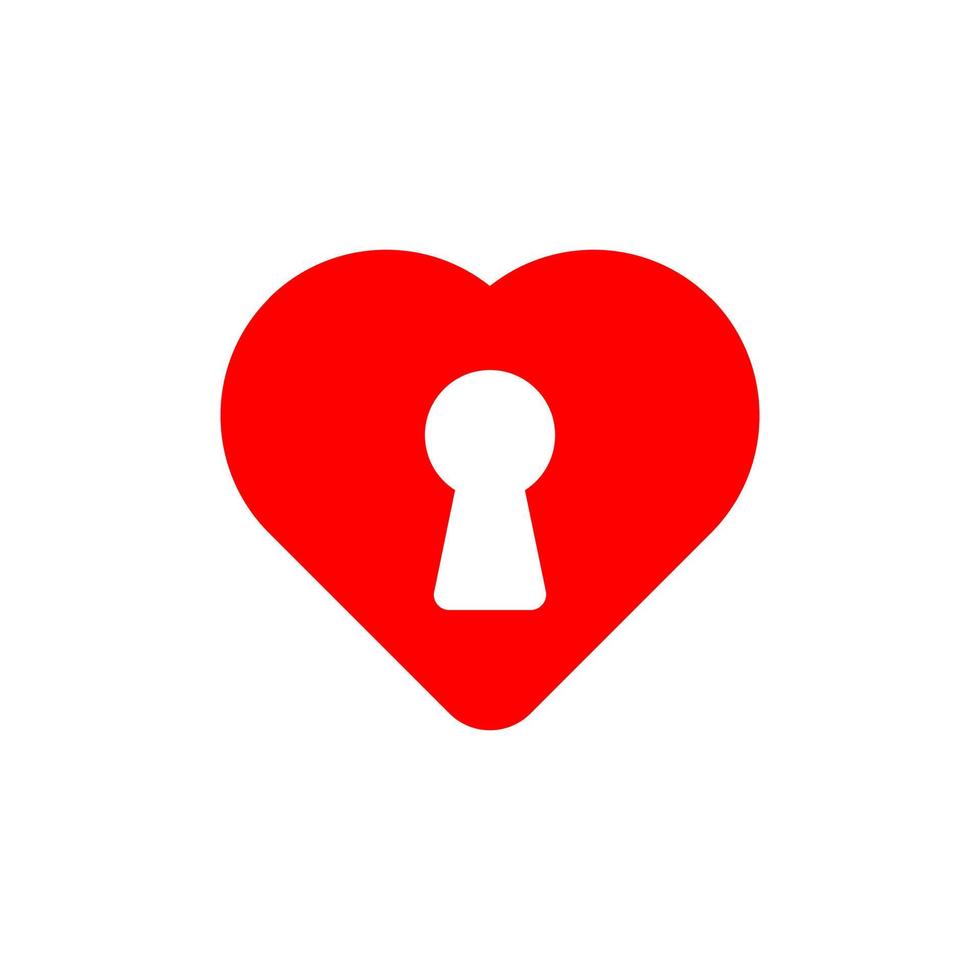 Cadenas en forme de coeur rouge verrouillé et déverrouillé isolé sur blanc, coeur de cadenas rouge pour l'amour sentiment romantique. illustration de logo. graphiques vectoriels. eps 10 vecteur