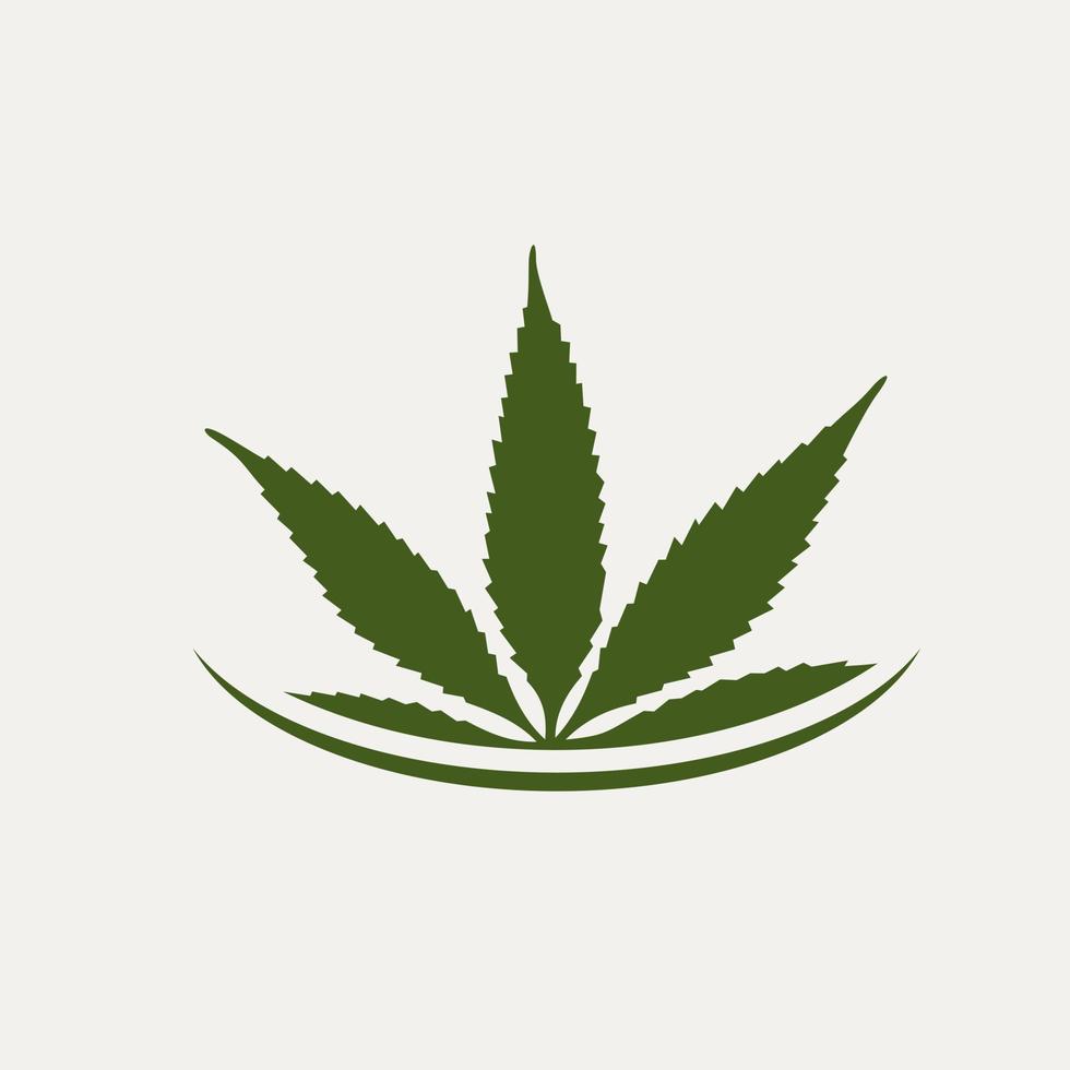 vecteur naturel de feuille de cannabis unique