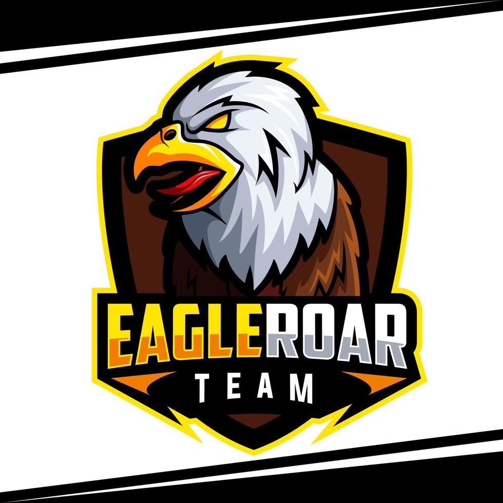 Tête d'aigle mascotte en colère pour les sports et esports logo vector illustration