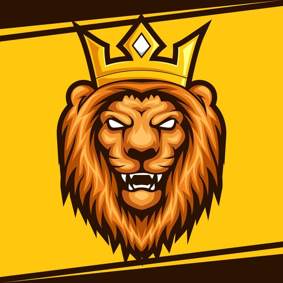 Tête de lion mascotte esport logo vector illustration