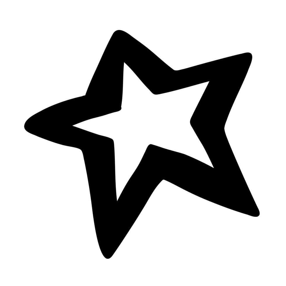 doodle dessiné à la main d'étoiles décoratives de dessin animé en format vectoriel