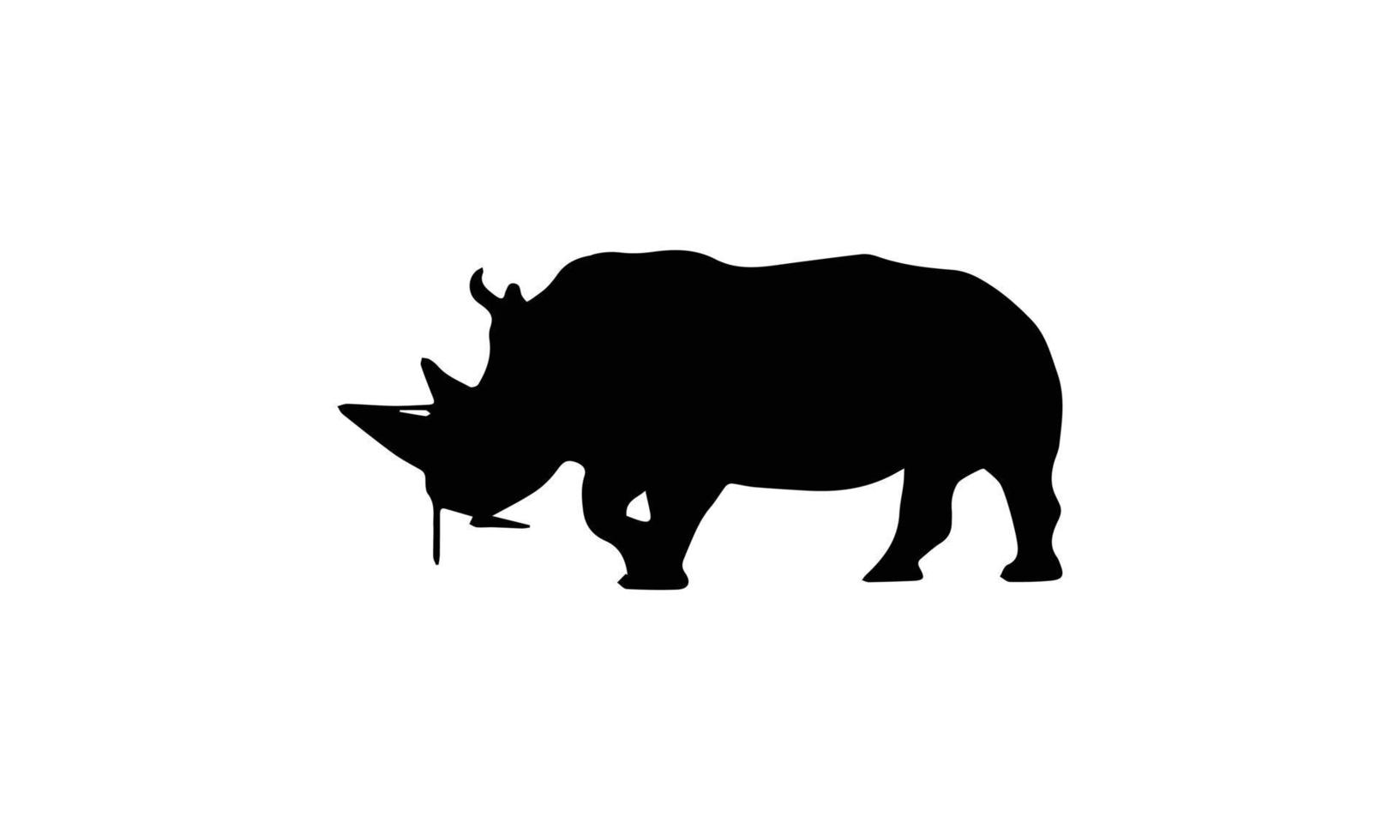 conception d'illustration vectorielle silhouette rhinocéros vecteur