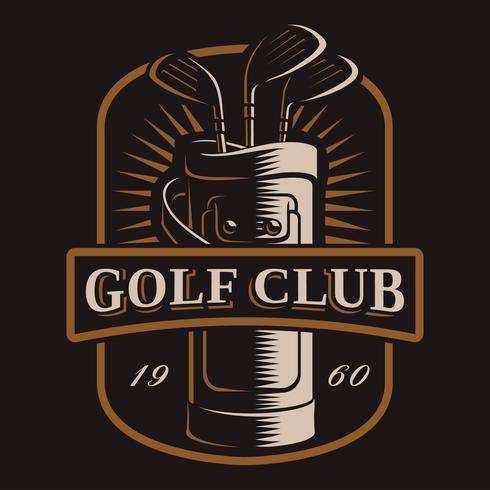 Logo vectoriel de clubs de golf sur fond sombre