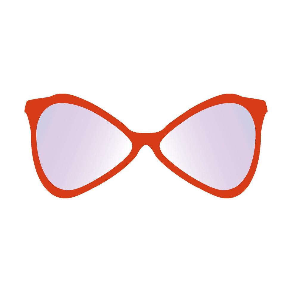 lunettes rouges en forme d'ailes de papillon avec des lunettes roses fumées.accessoires lumineux à la mode pour hommes et femmes .une illustration stylisée.illustration vectorielle vecteur