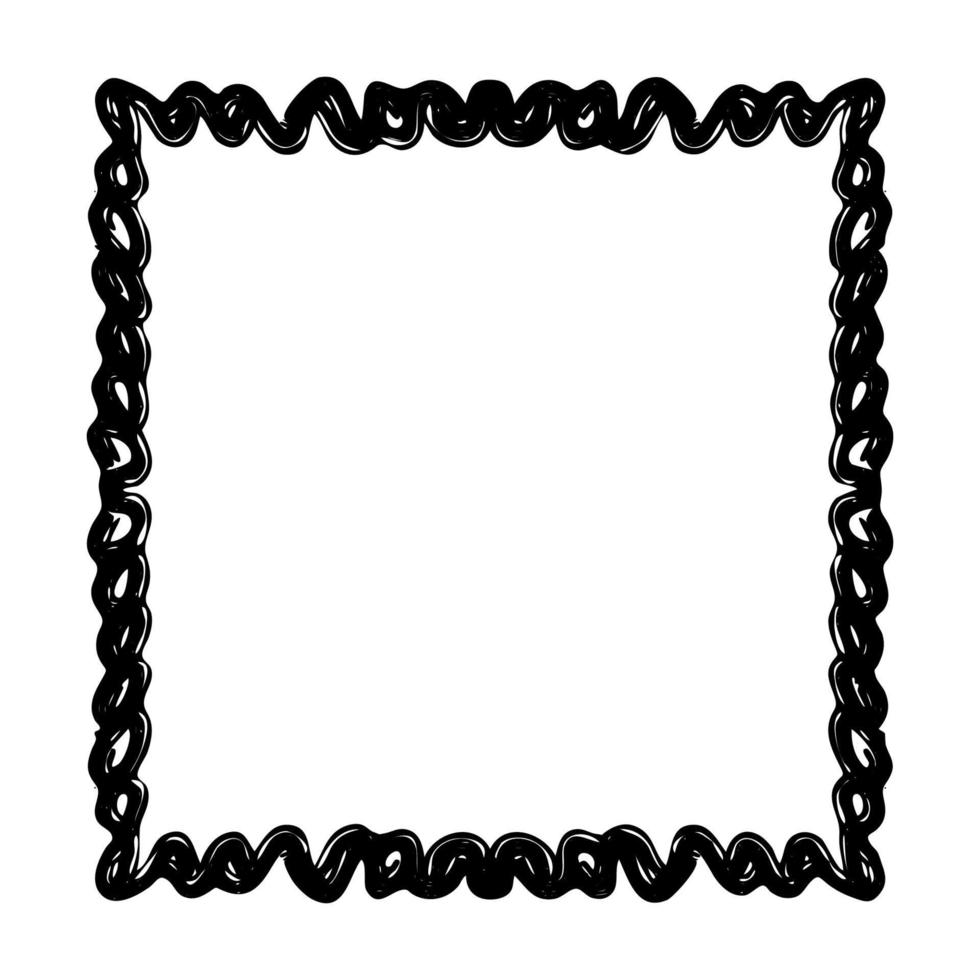 cadre de griffonnage. motifs floraux et géométriques.image noir et blanc.contour dessin à la main.image vectorielle vecteur