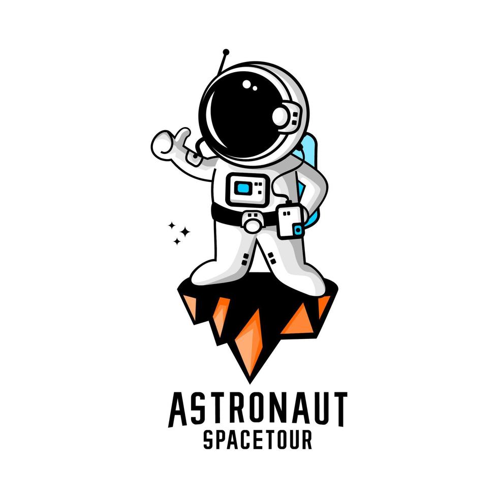 dessin animé de vecteur d'astronaute