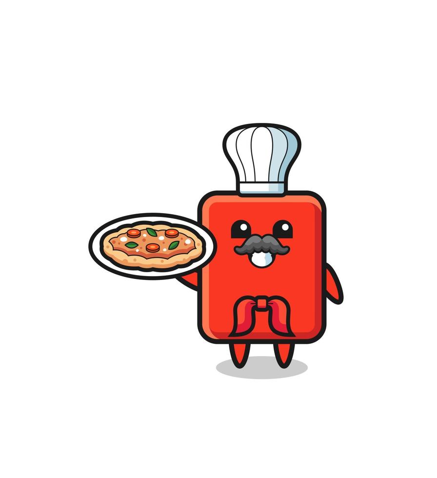 personnage de carte rouge en tant que mascotte du chef italien vecteur