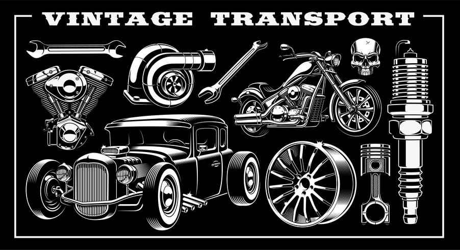 Ensemble de transport vintage vecteur