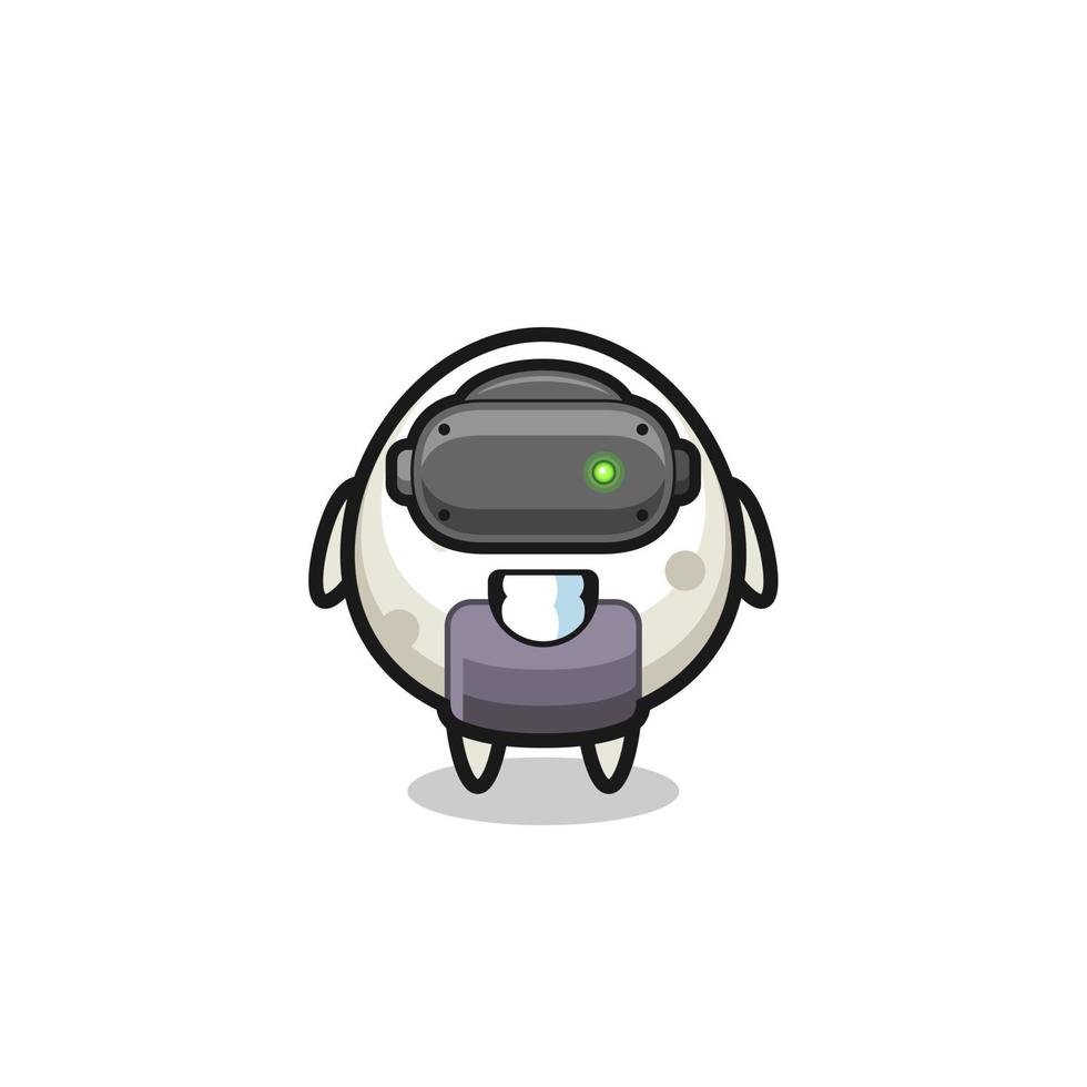 onigiri mignon utilisant un casque vr vecteur