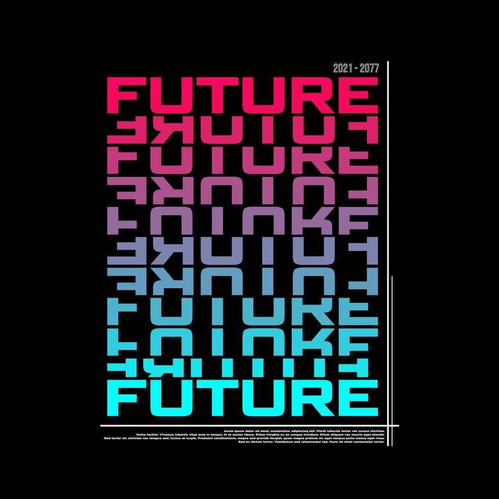future affiche de typographie et vecteur de conception de t shirt
