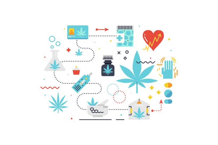 Illustration de concept de cannabis médical vecteur