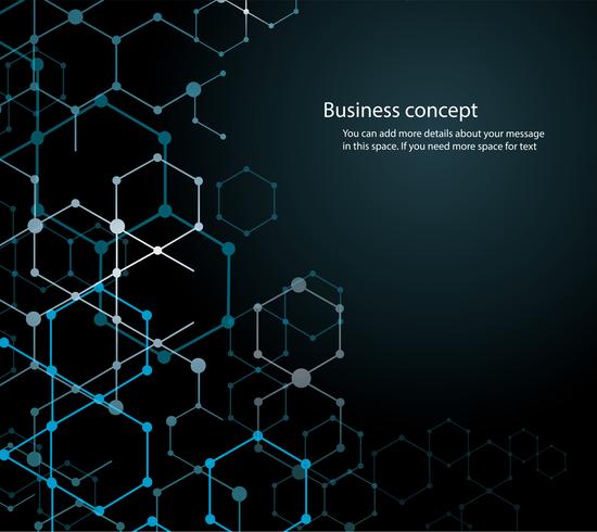 fond hexagonal abstrait et espace d&#39;écriture vecteur