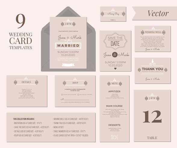 Modèle d&#39;invitation de mariage vecteur