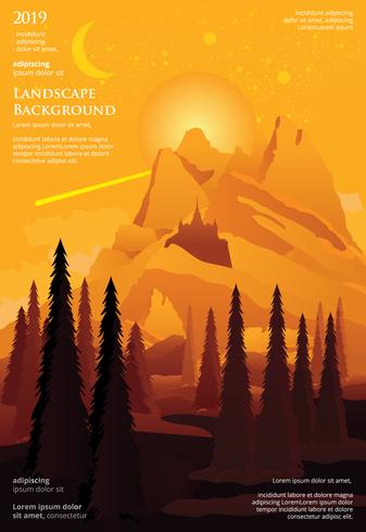 Paysage affiche fond Design graphique Illustration vectorielle vecteur