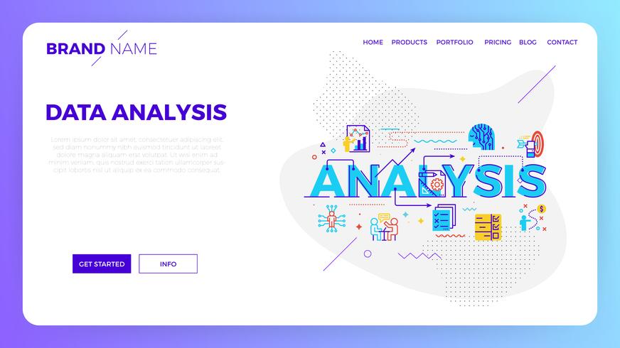 Modèle Web d&#39;analyse de données vecteur