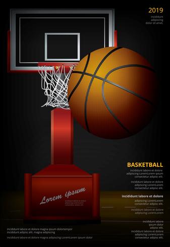 Illustration vectorielle de basket-ball affiche publicité vecteur