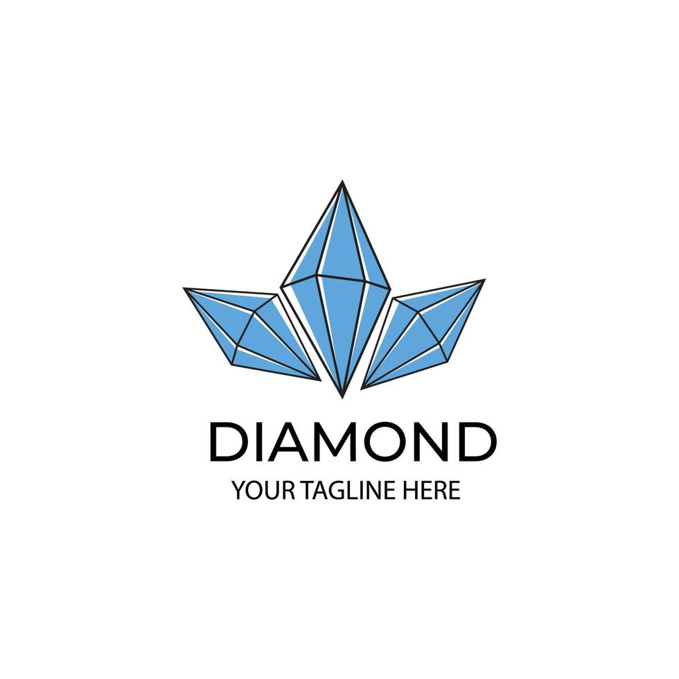 illustration de logo vectoriel pierre minimaliste diamant