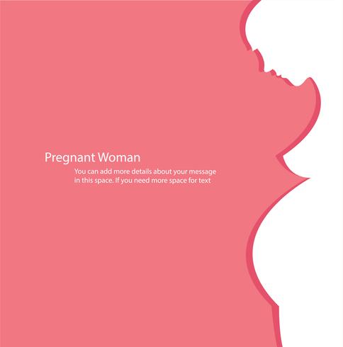 femme enceinte avec illustration vectorielle fond rose vecteur